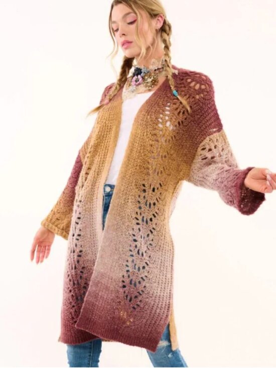 Aratta Silent Journey Sweaters - ARATTA SILENT JOURNEY JOANNA CARDIGAN WITH BEE PIN